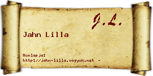 Jahn Lilla névjegykártya